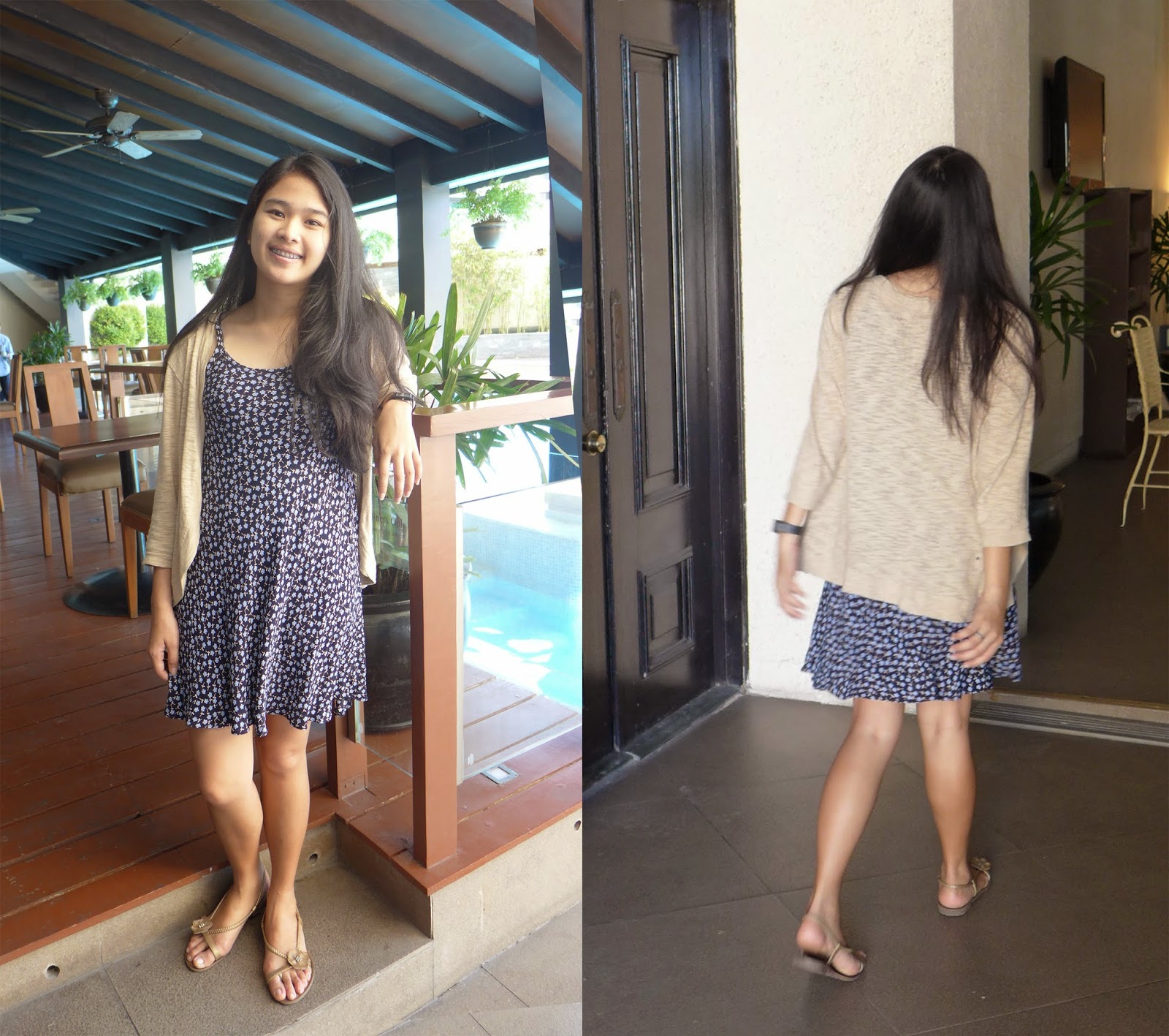 Dress: Marks & Spencer (old) | Cardigan: Thrifted | Sandals: Grendha (old) similar here | Watch: Casio (available at Zalora)